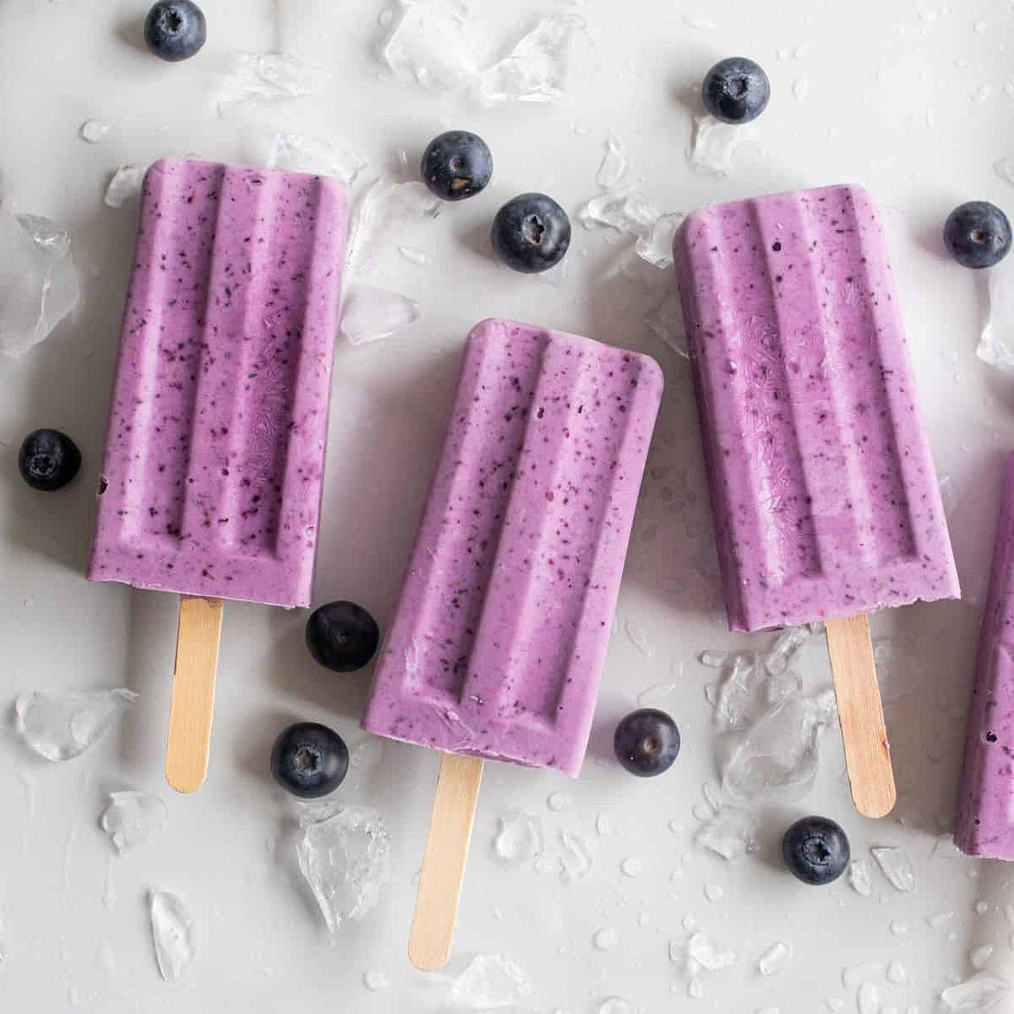 Blueberry Cottage Cheese Popsicles