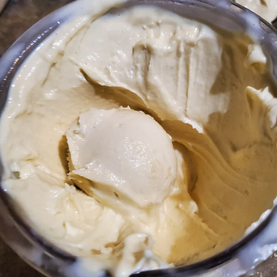 Non dairy vanilla bean custard based ice cream for a ninja creami deluxe