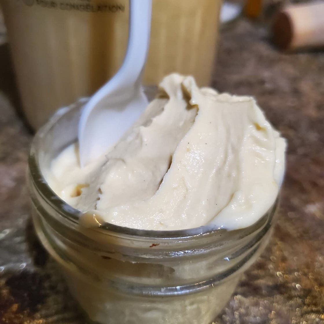 Non dairy vanilla bean custard based ice cream for a ninja creami deluxe