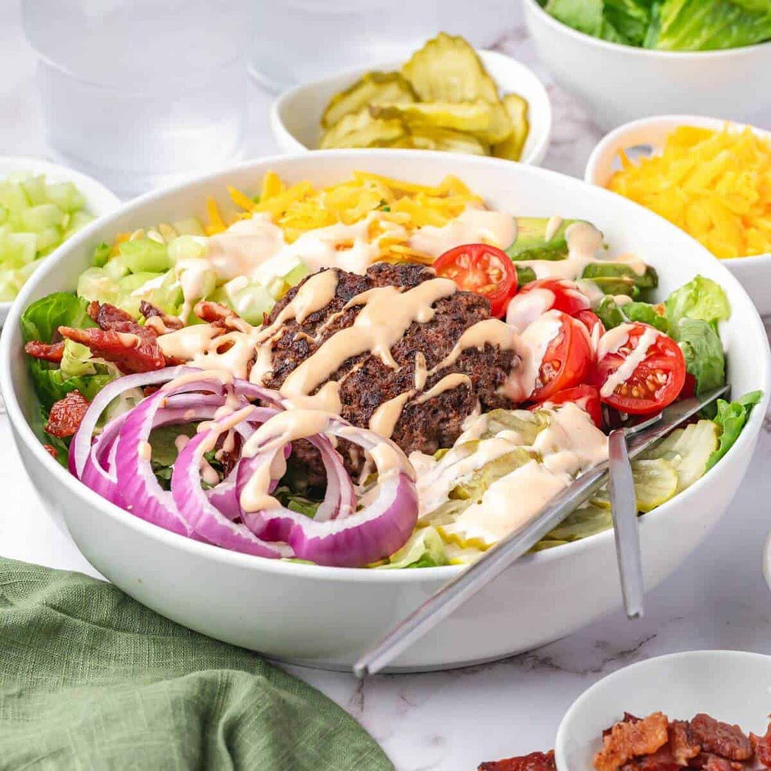 Bacon Avocado Burger Bowl