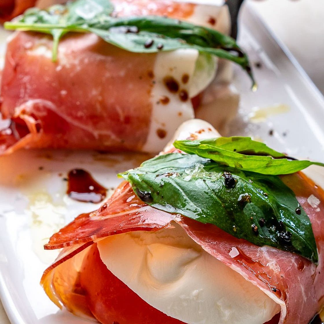 Prosciutto Wrapped Caprese Bites