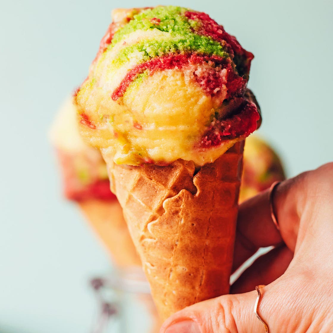 Rainbow Sherbet (Vegan, No-Churn!)