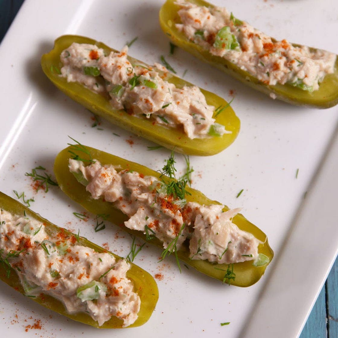 Tuna Salad Pickle Boats
