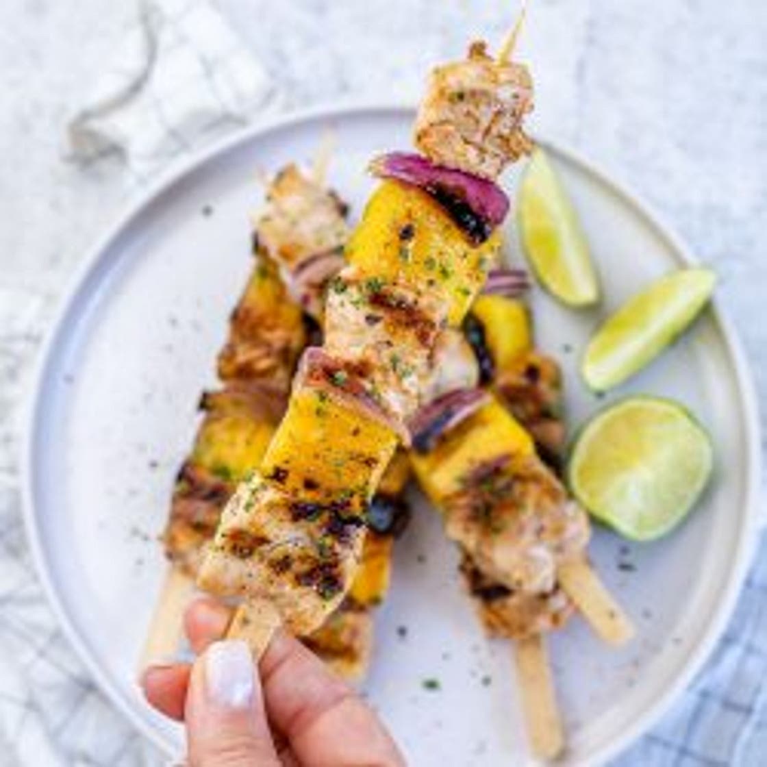 Grilled Chicken + Mango Skewers