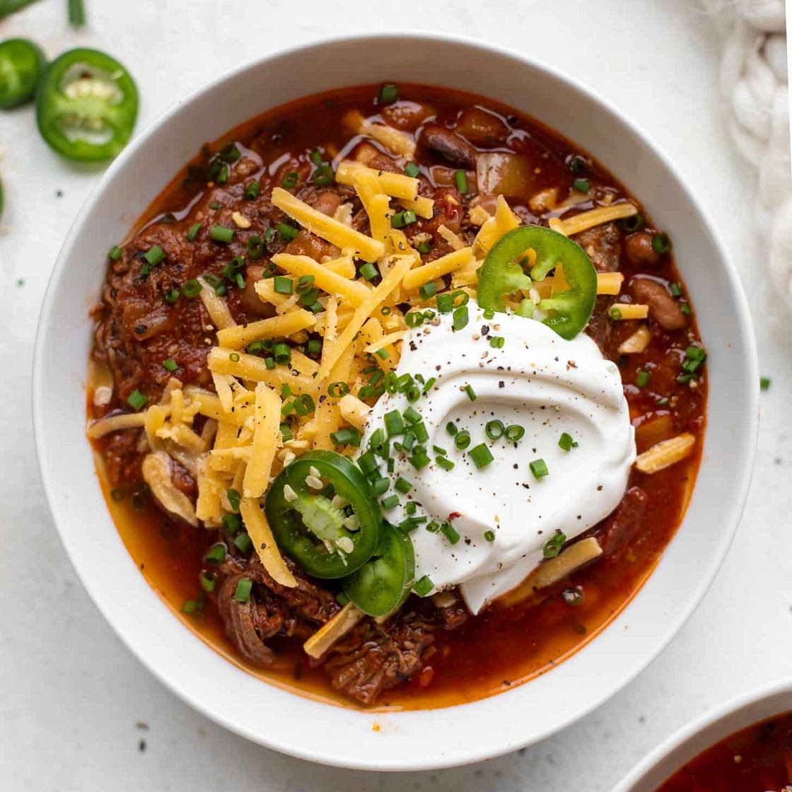 Slow Cooker Fire Roasted Brisket Chili