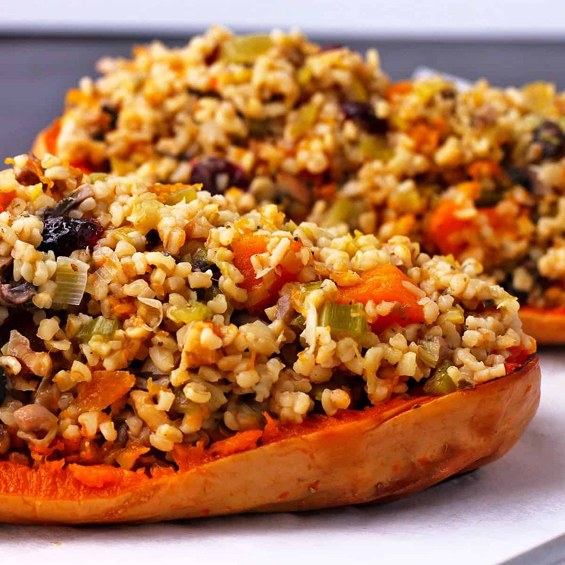 Easy Vegan Stuffed Butternut Squash