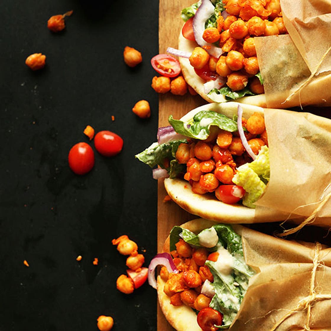 Spicy Buffalo Chickpea Wraps