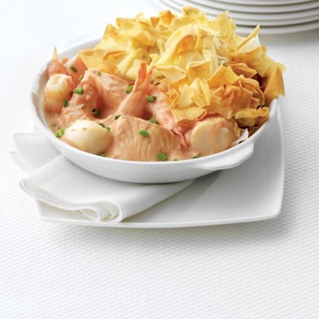 Phyllo-Topped Seafood Pie