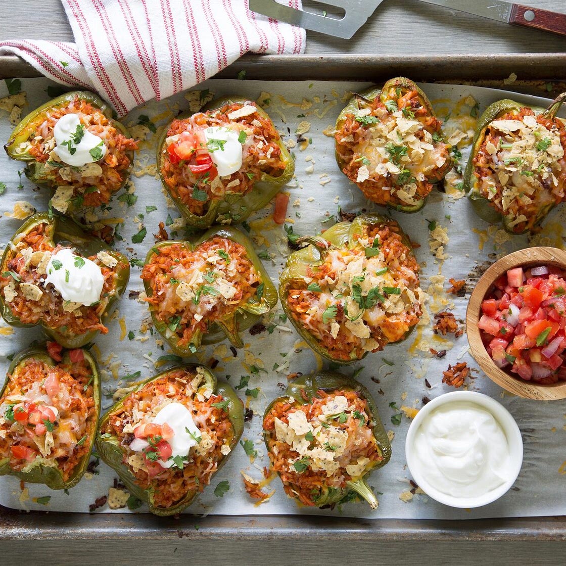 Chicken Taco-Stuffed Peppers