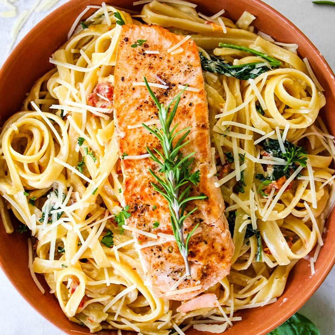 Creamy Tuscan Salmon and Pasta