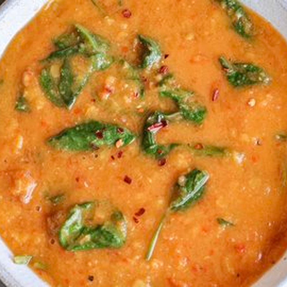 Red Lentil & Spinach Soup