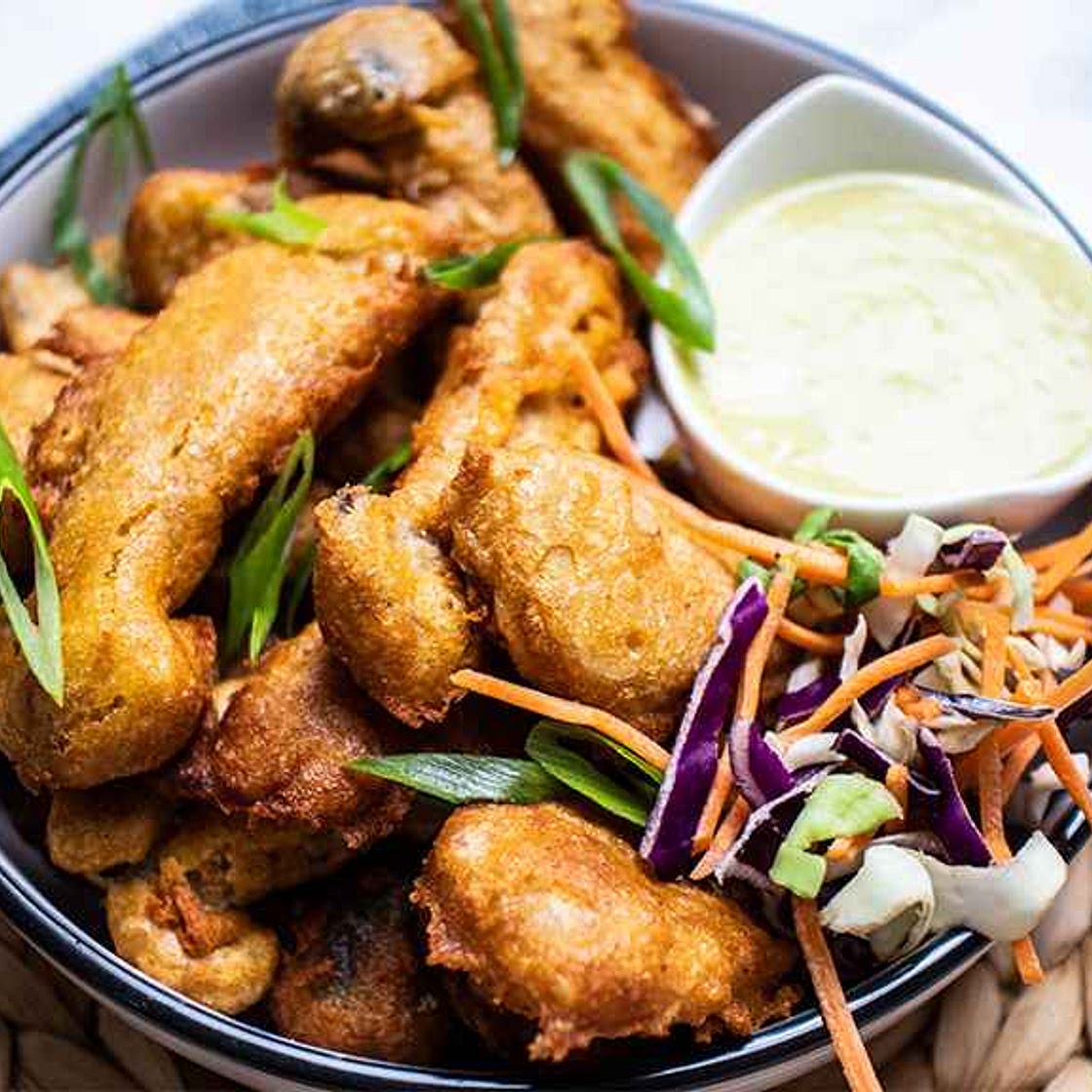 Beer-Battered King Trumpet Mushrooms