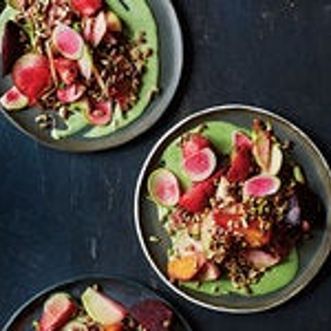 Sprouts, Kohlrabi, and Beet Salad with Herbed Crème Fraîche Dressing