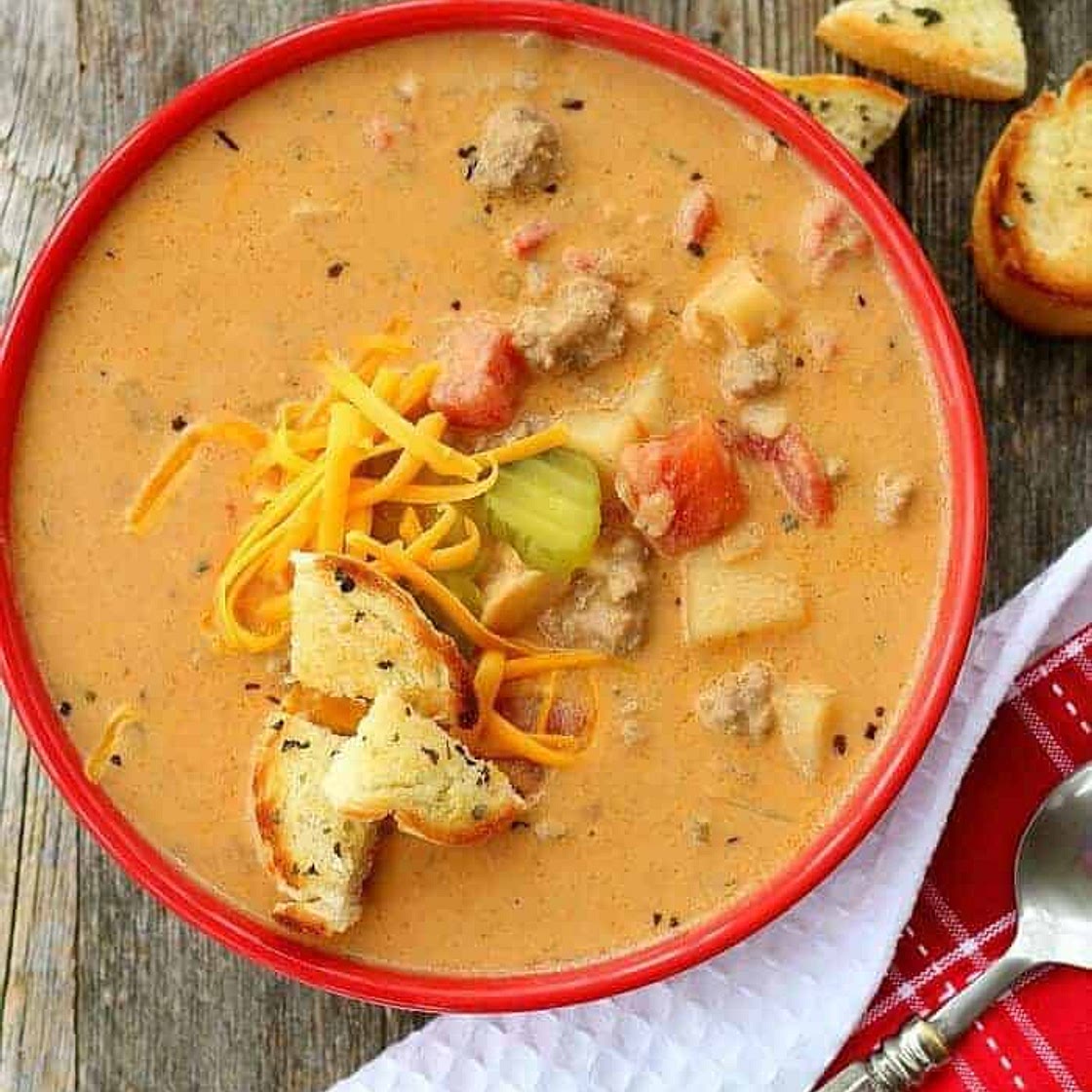 Classic Cheeseburger Soup