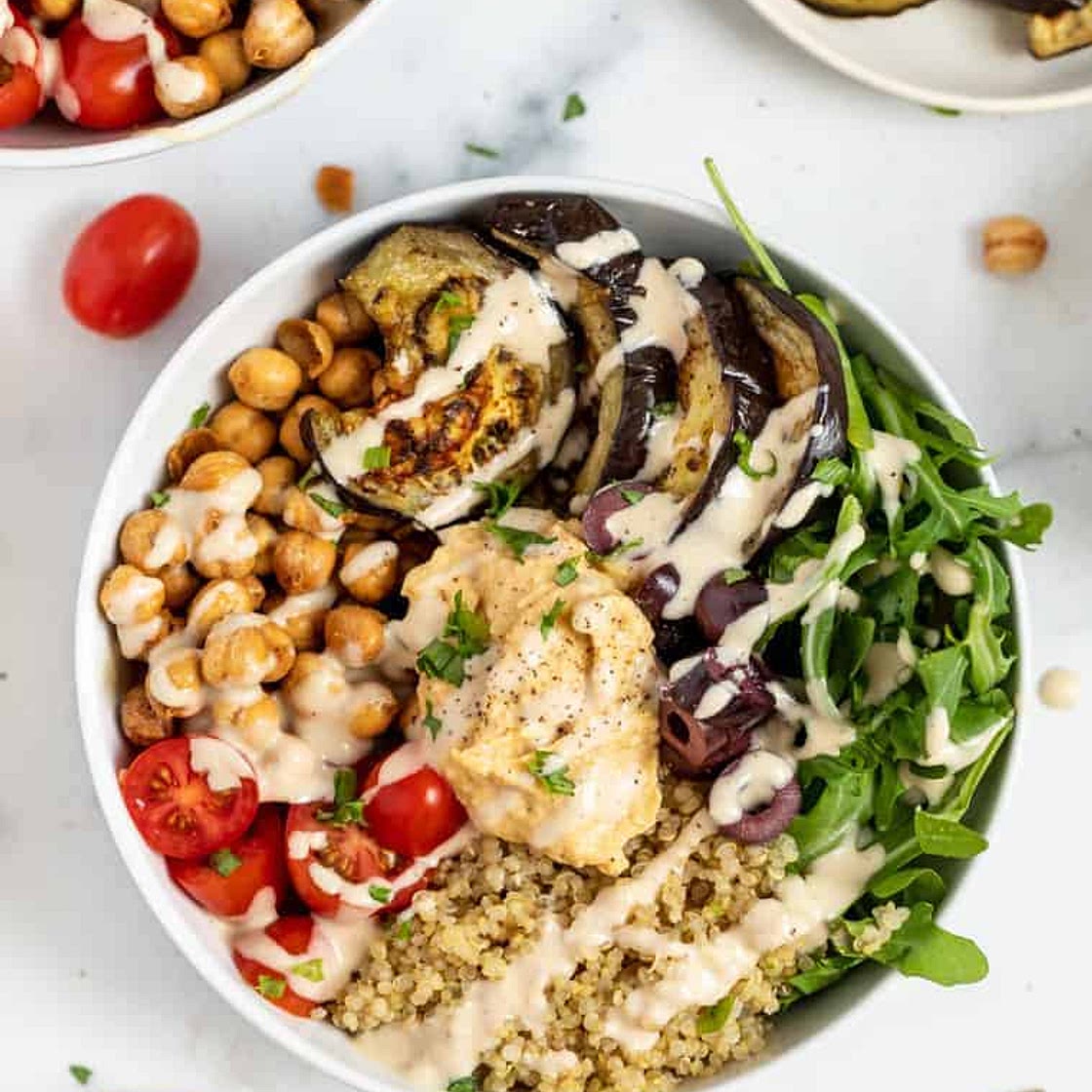 Mediterranean Quinoa Bowls with Hummus