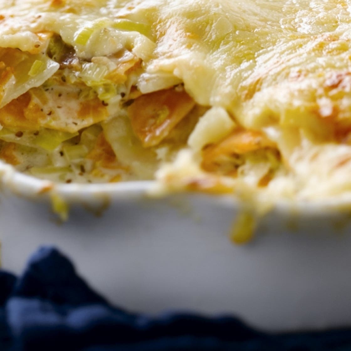 Two Potato, Three Canadian Cheese Gratin