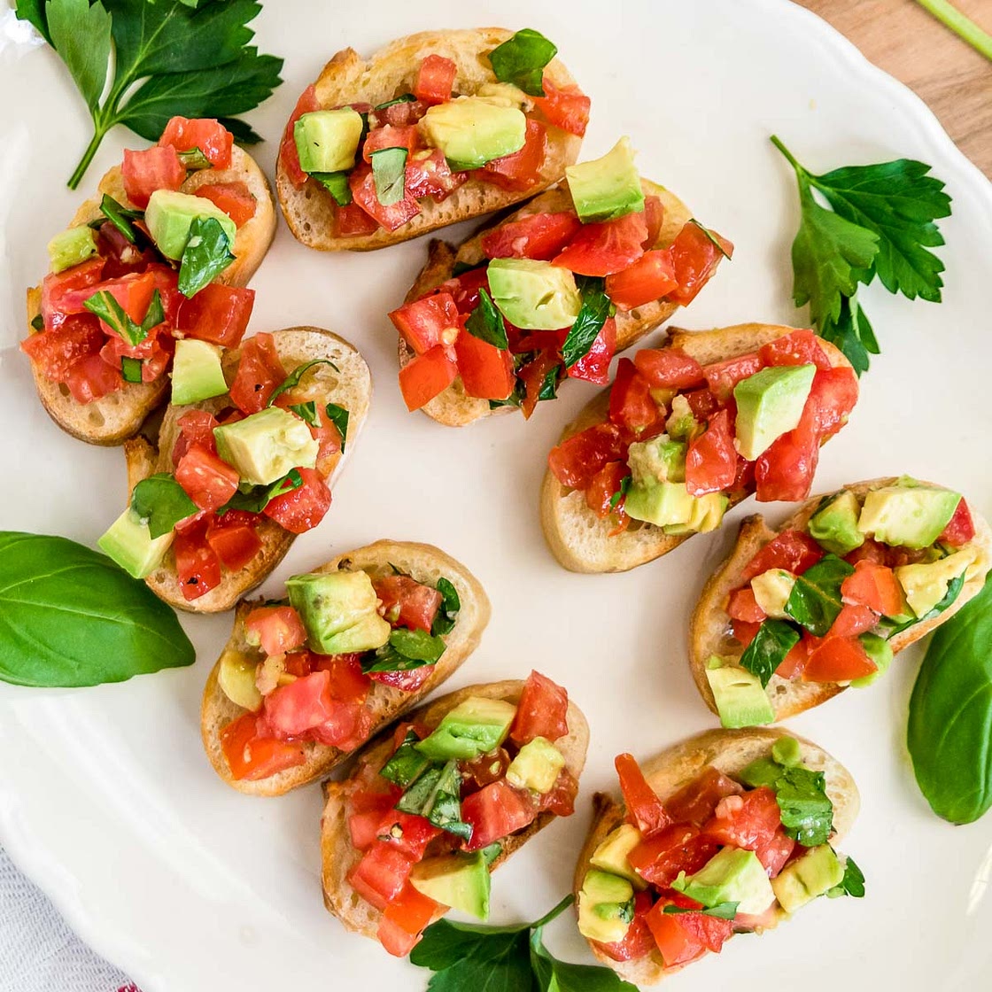 Tomato Avocado Bruschetta