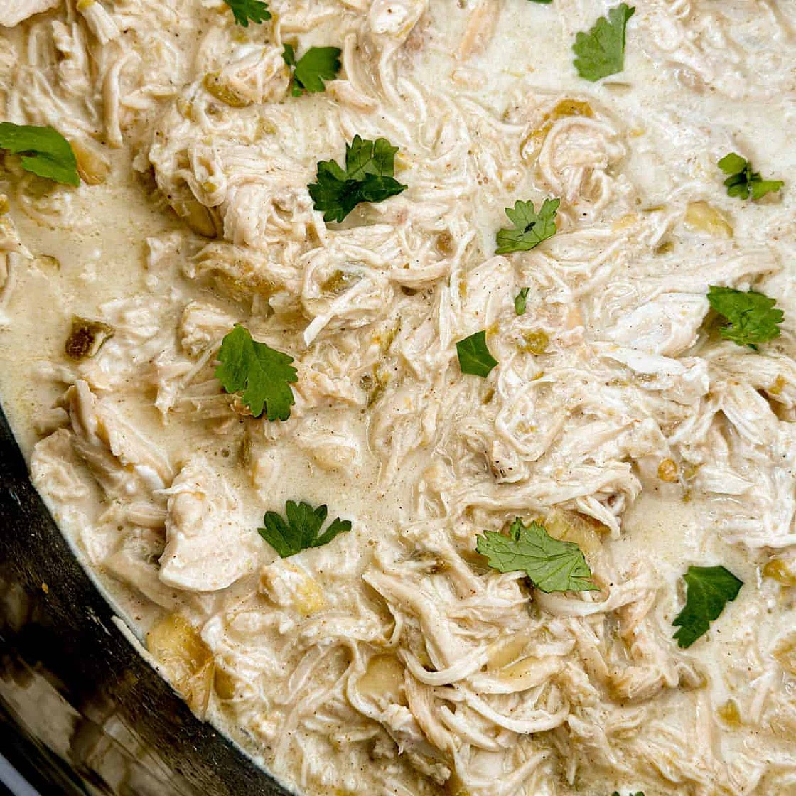 Slow Cooker Creamy Green Chili Chicken