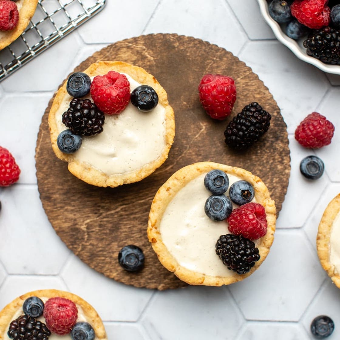 Vegan Berry Tarts with Vanilla Custard