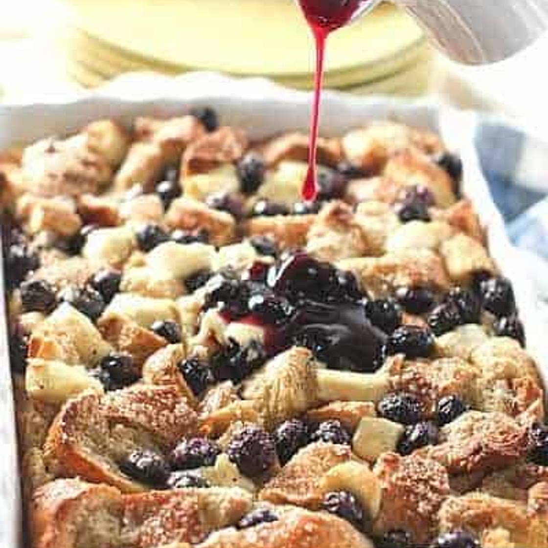 Blueberry and Cream Cheese French Toast Casserole