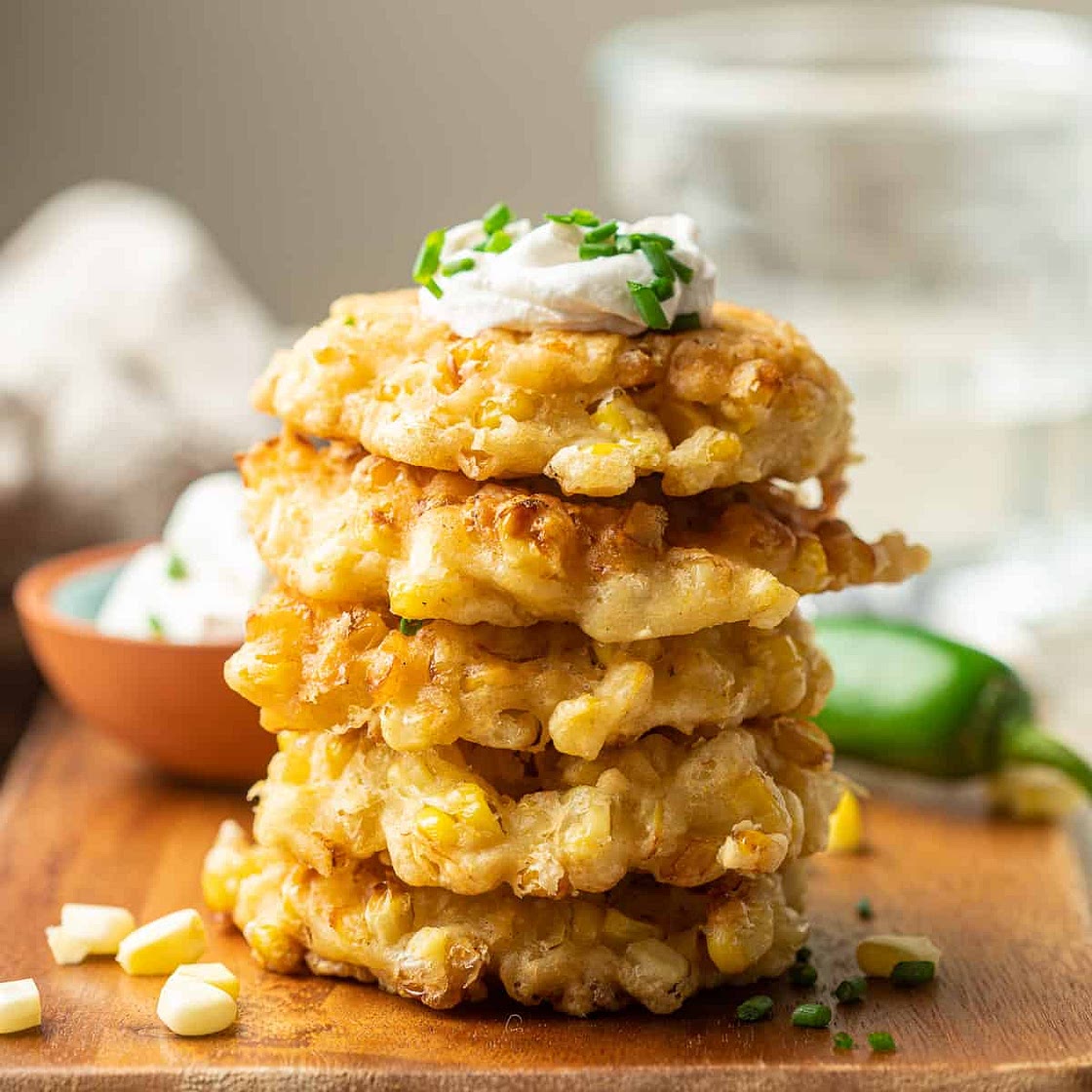 Vegan Corn Fritters (Baked or Fried!