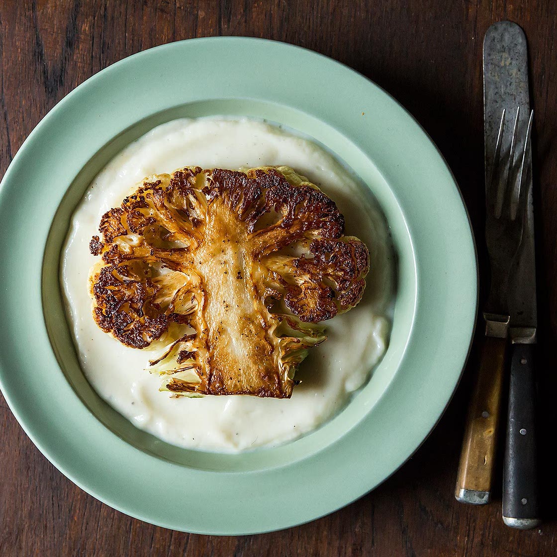 Dan Barber's Cauliflower Steaks with Cauliflower Purée