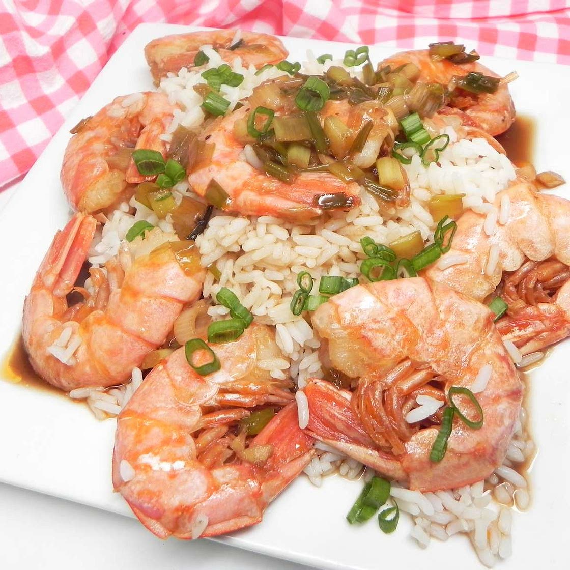 Fried Prawns in Soy Sauce