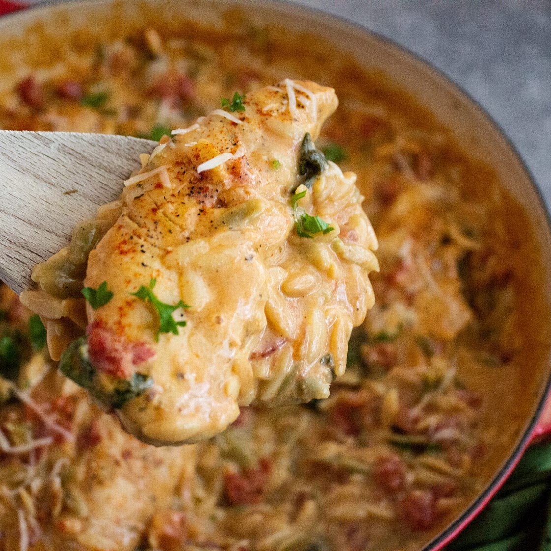 One Pot Italian Chicken and Orzo