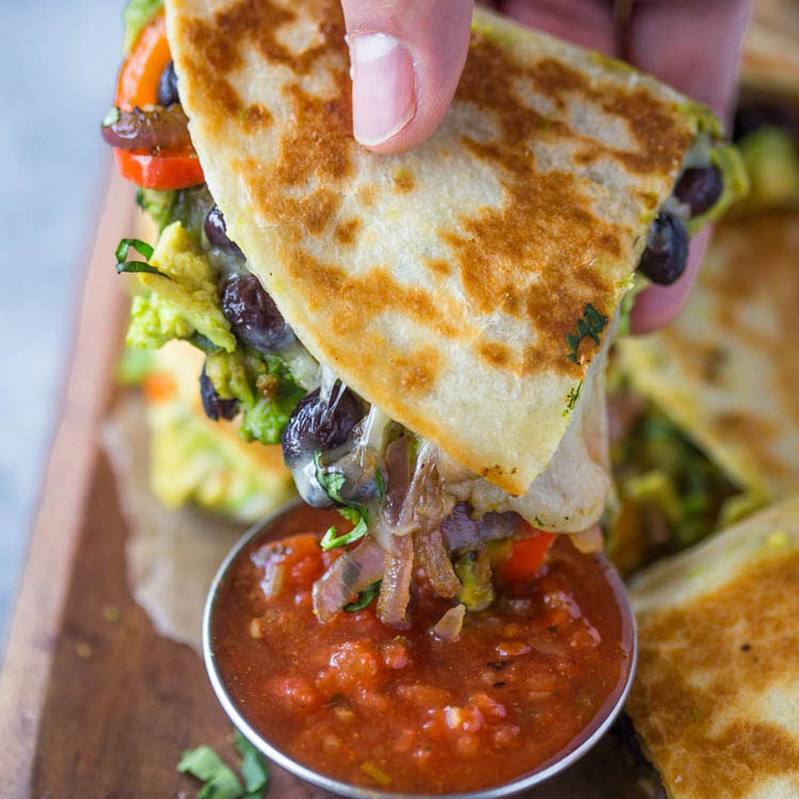 Avocado Black Bean Quesadillas