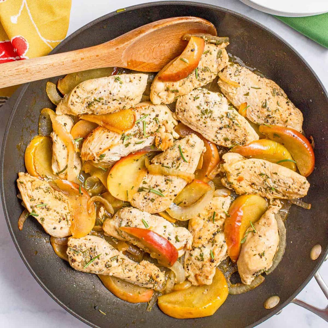 Sautéed Chicken and Apples with Rosemary
