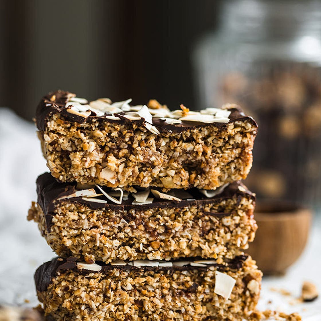 No-bake Vegan Oat Lamington Energy Bars