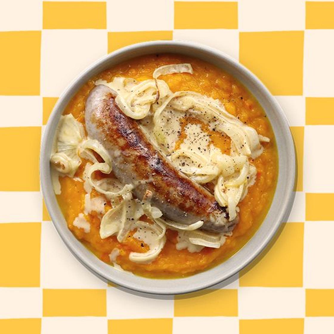 Saucisse & purée de potimarron