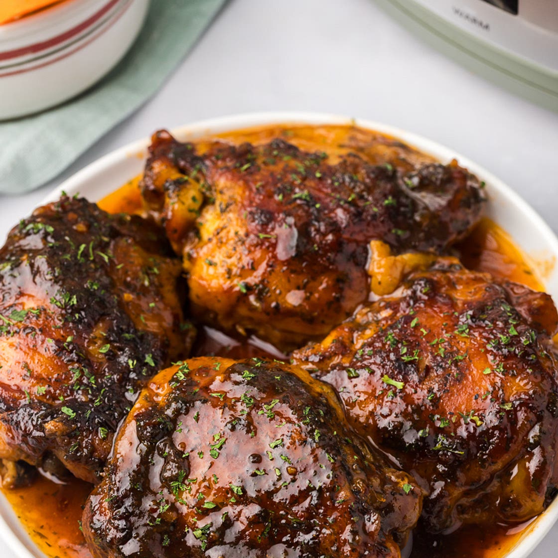 Slow Cooker BBQ Chicken Thighs