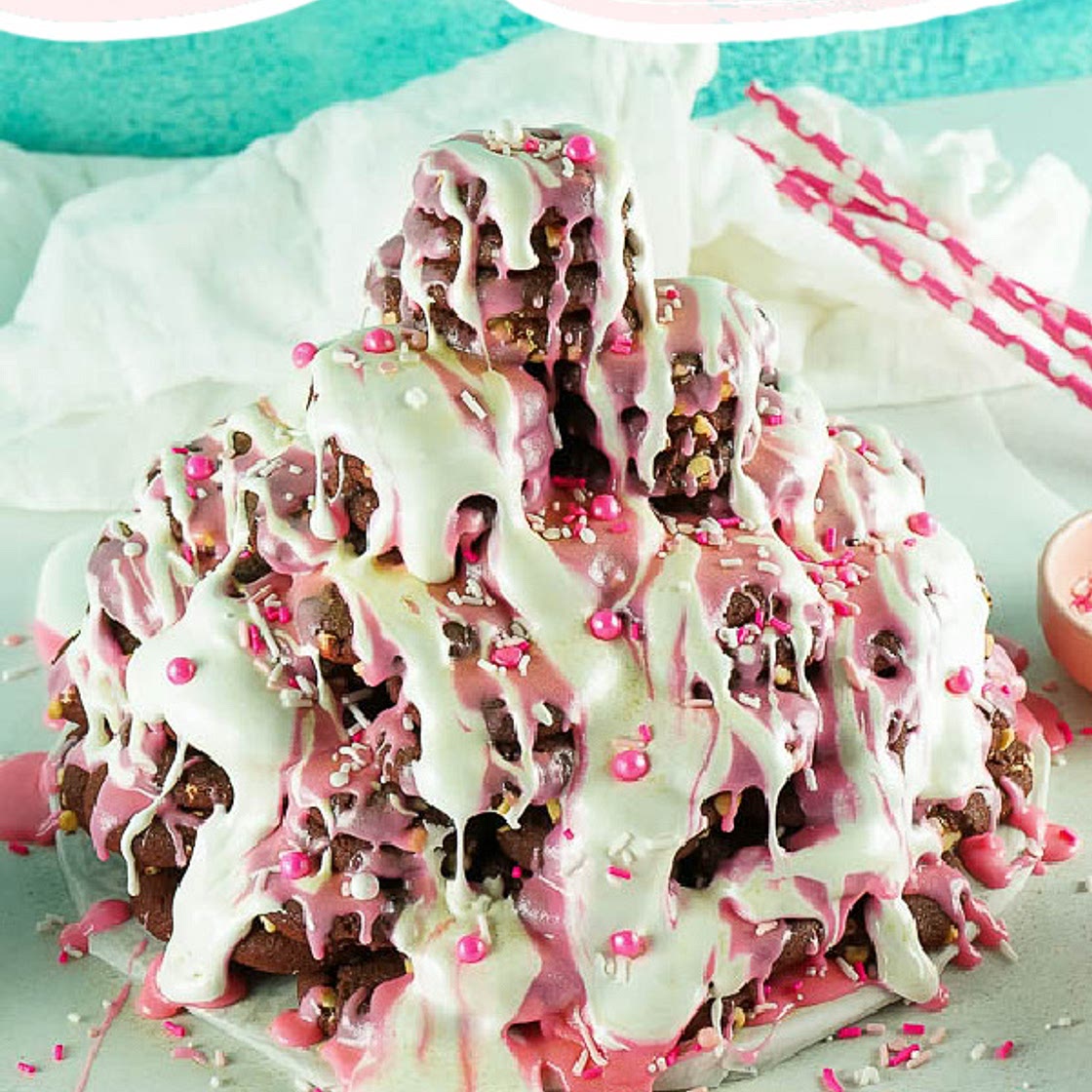 Frosted Red Velvet Cookie Tower