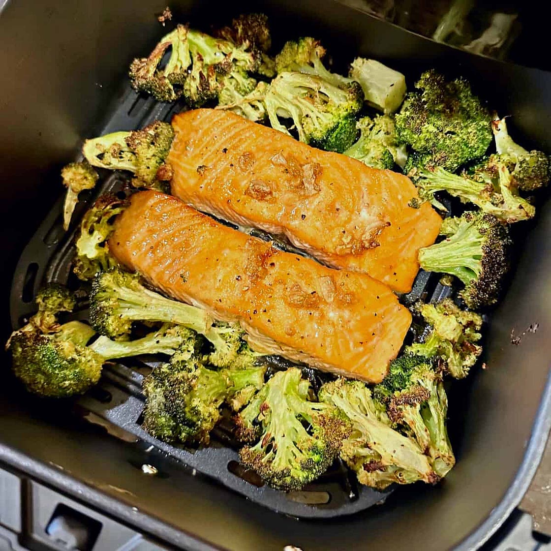 Air Fryer Salmon and Vegetables