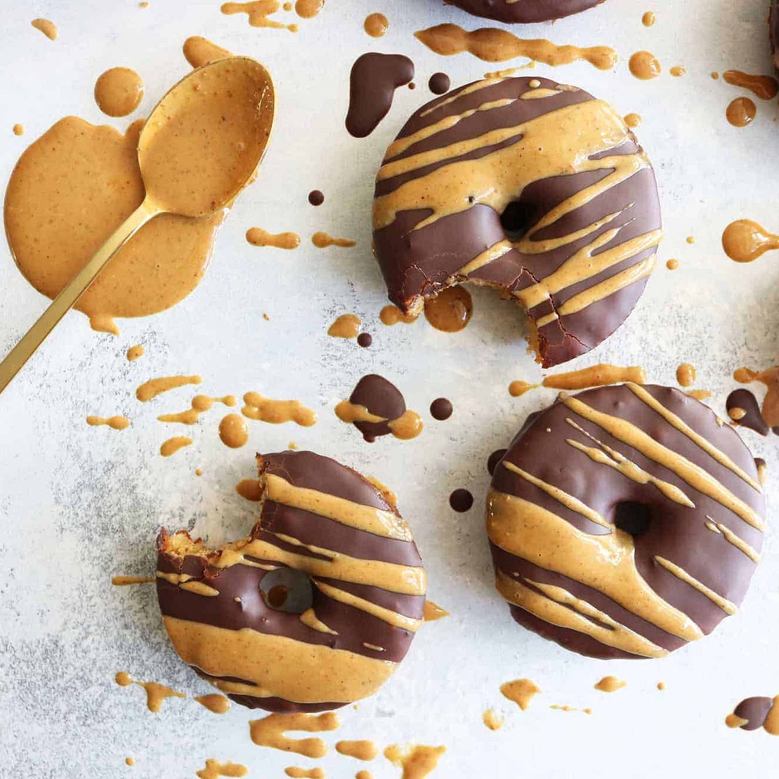 Cakey Chocolate Peanut Butter Donuts with Almond Flour