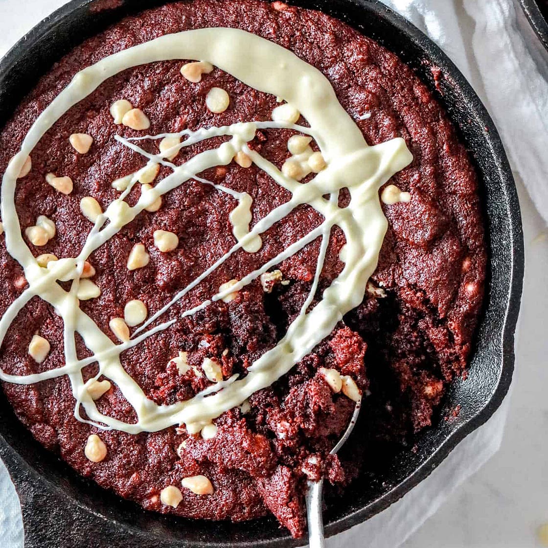 Gluten Free Red Velvet Cookie Skillet