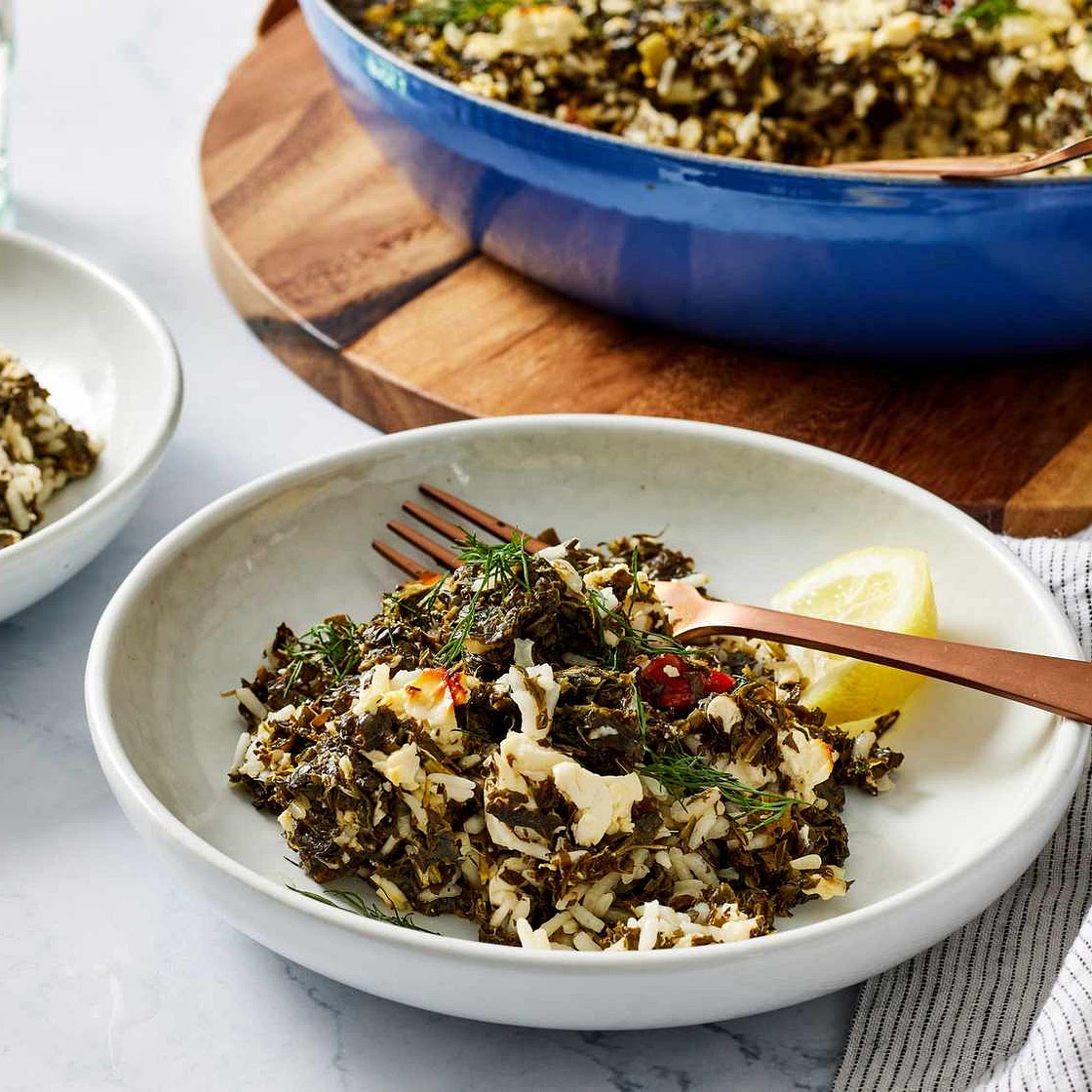 Spinach, Feta, and Rice Casserole