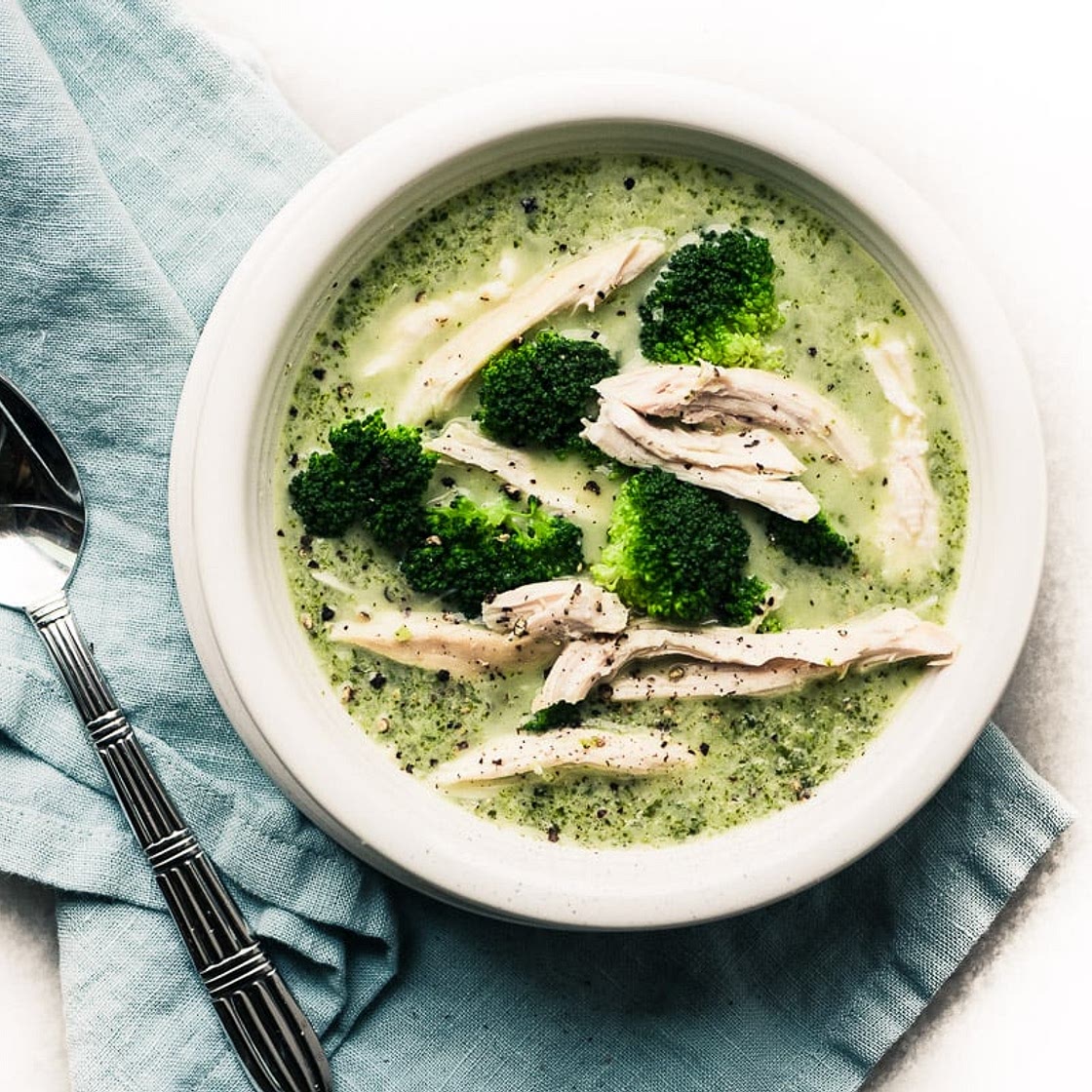 Broccoli Parmesan Chicken Soup