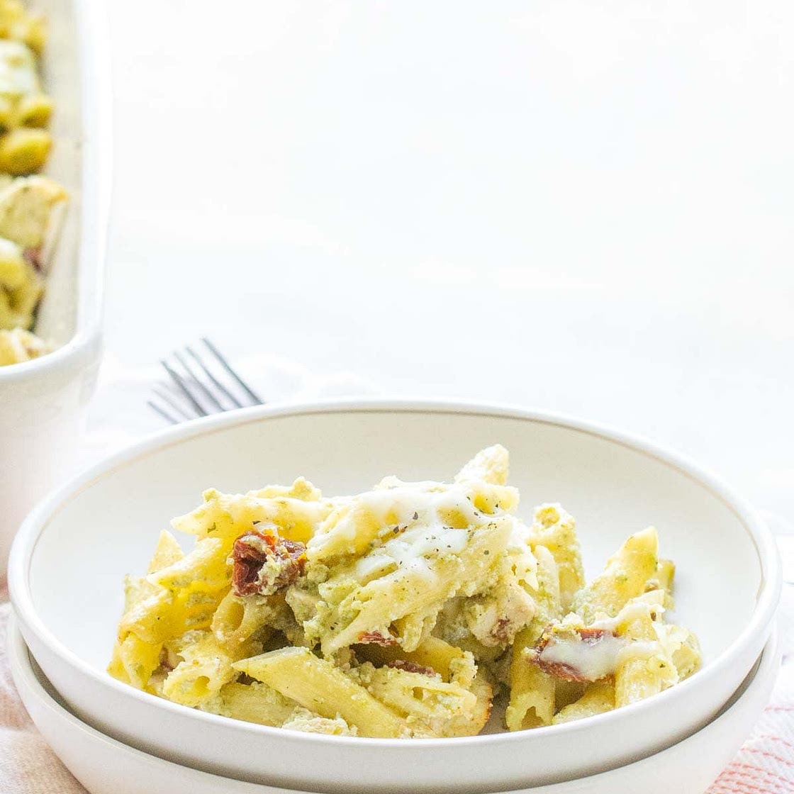 Baked Chicken Pesto Pasta