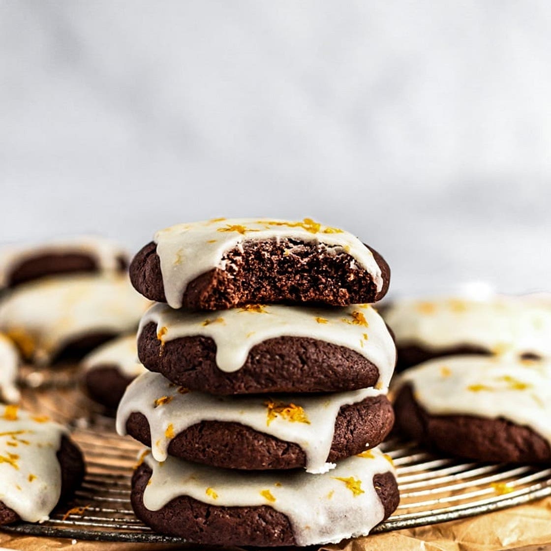 Italian Chocolate Orange Cookies with Orange Icing
