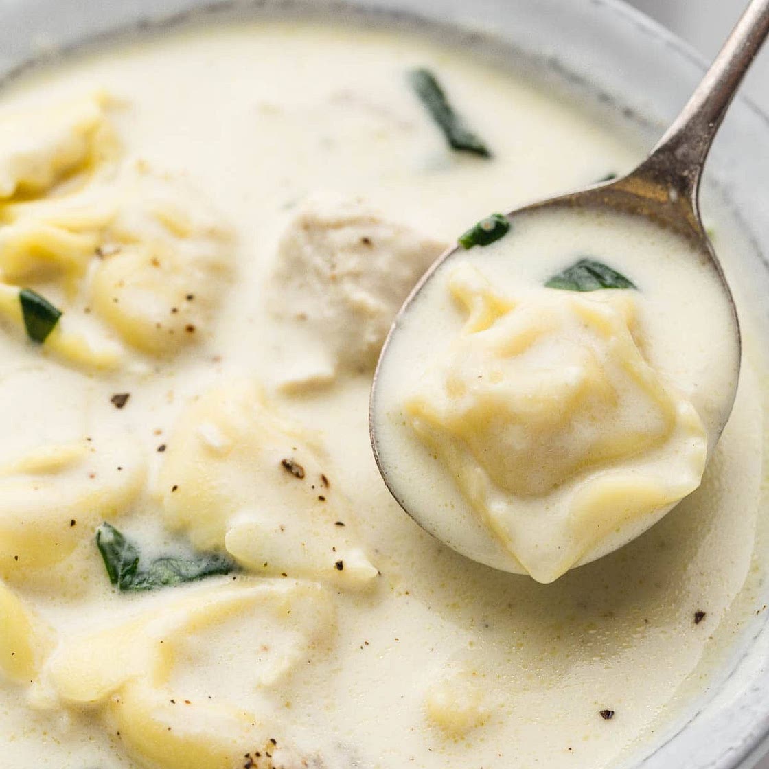 Instant Pot Chicken Alfredo Tortellini Soup