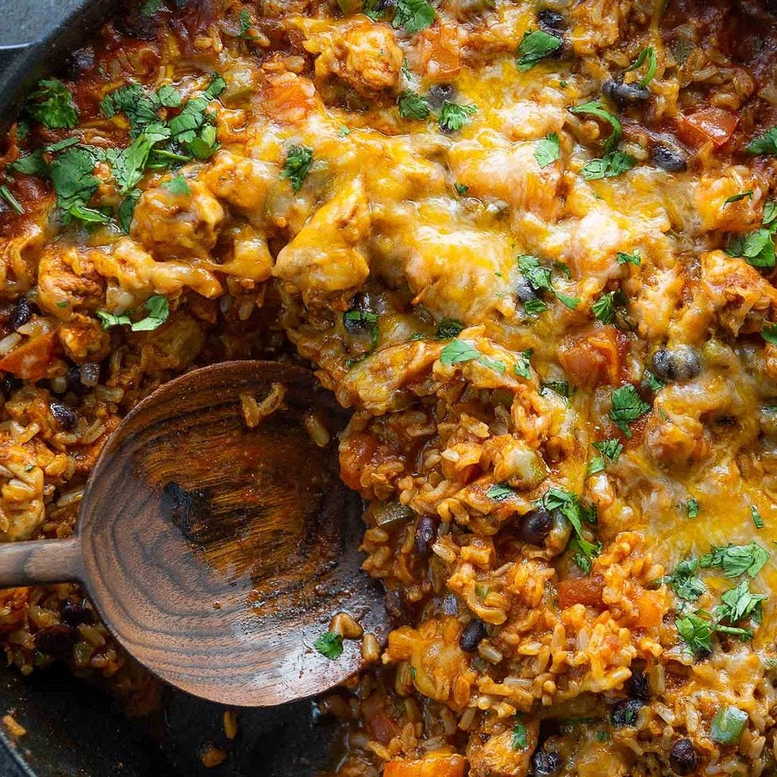 One Skillet Taco Chicken & Rice