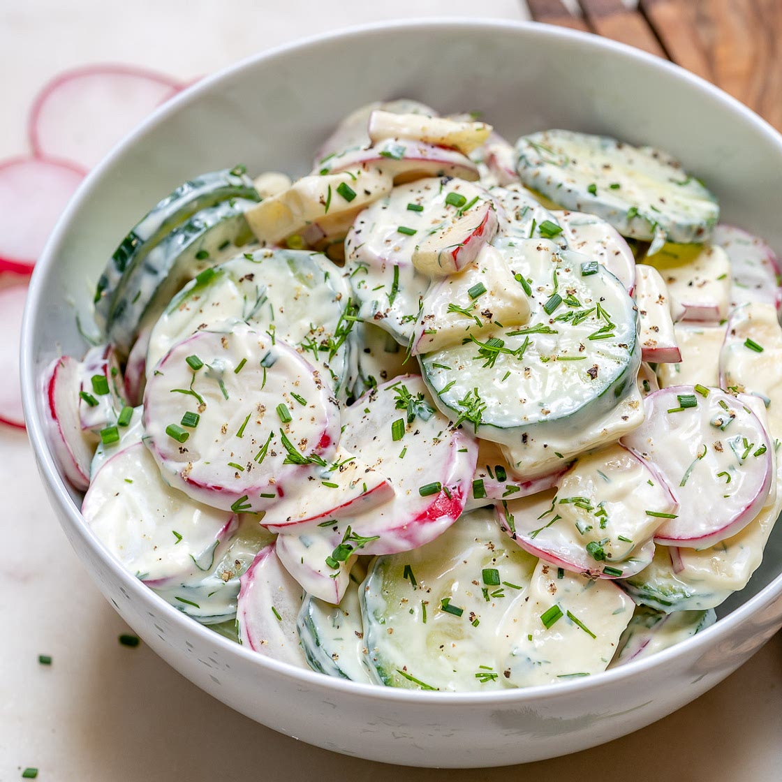 Crisp Creamy Cucumber + Apple Salad