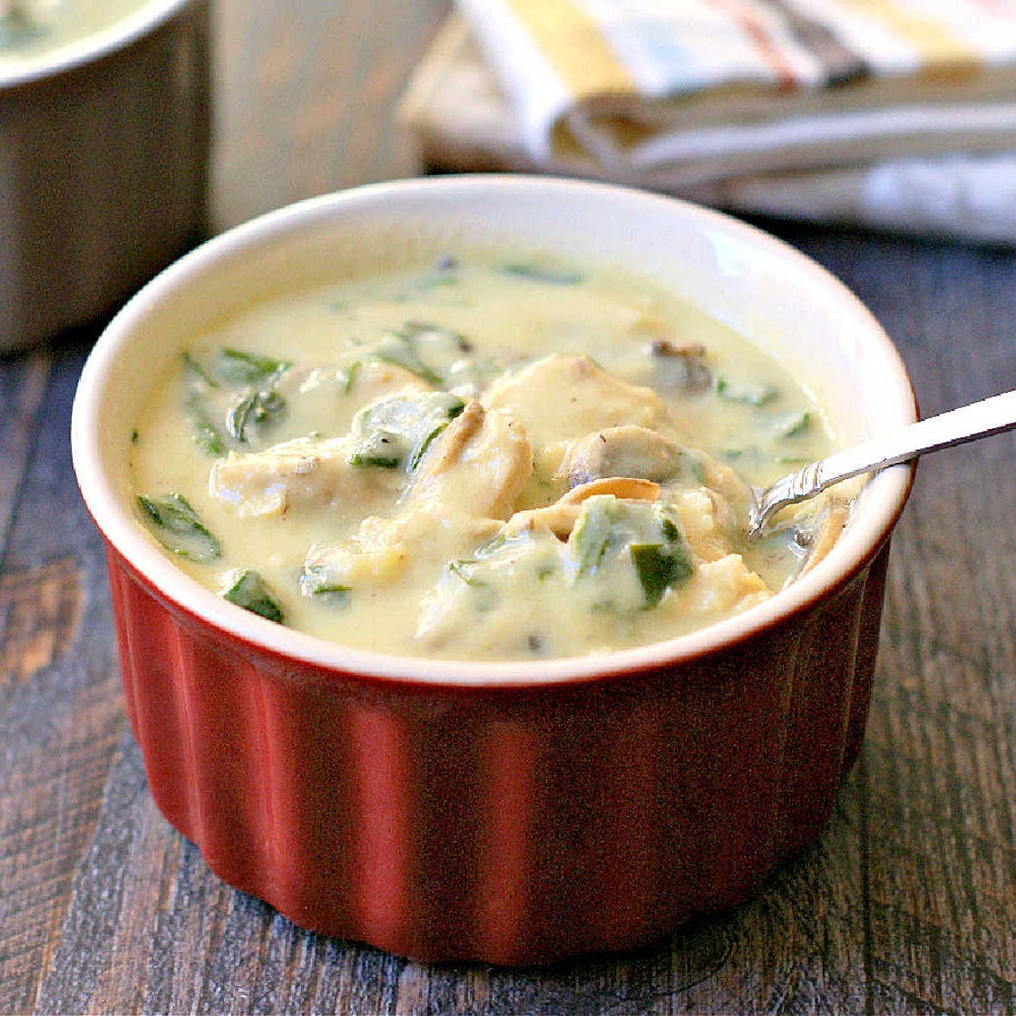 Creamy Chicken Spinach Soup Recipe