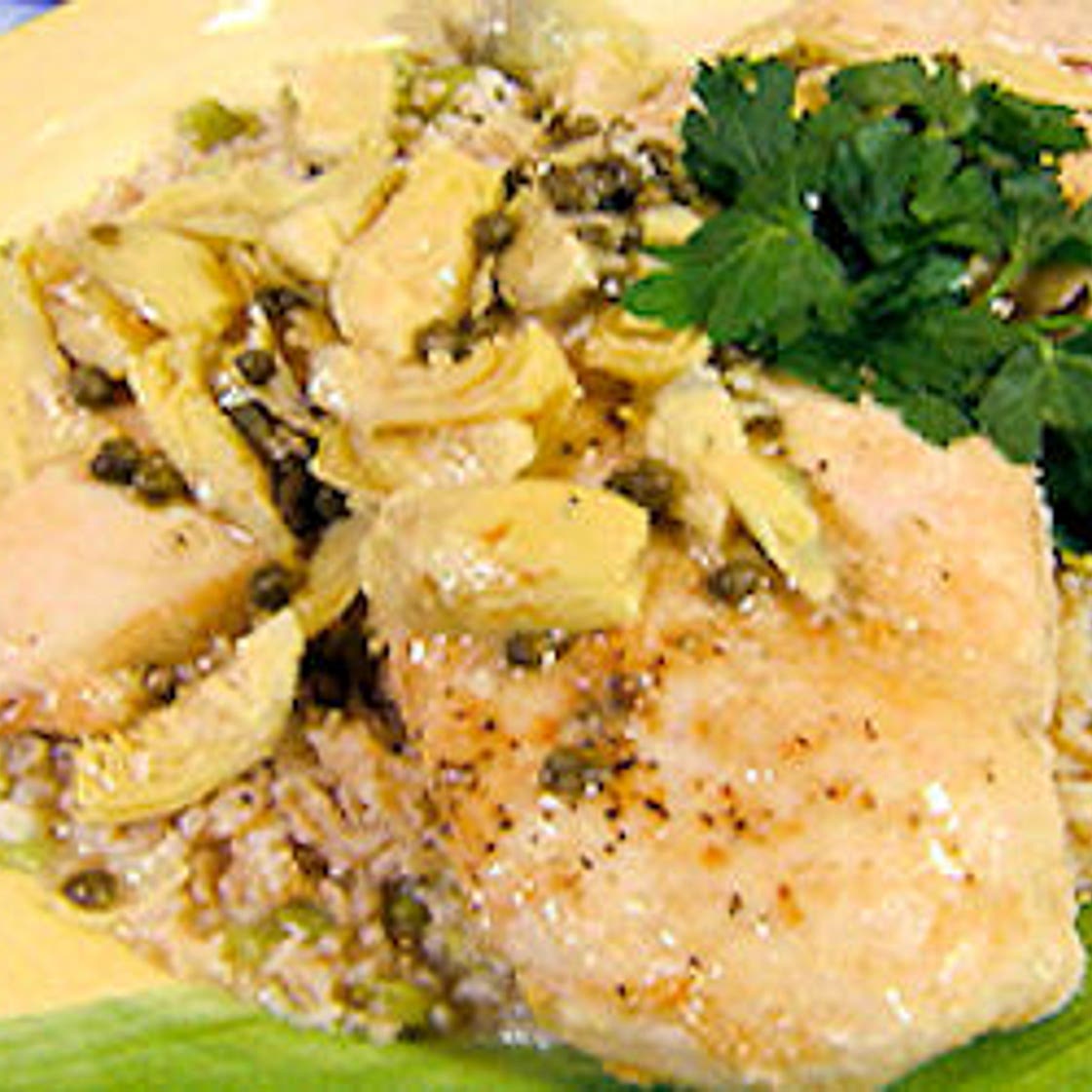 Chicken Piccata with Lemon, Capers and Artichoke Hearts