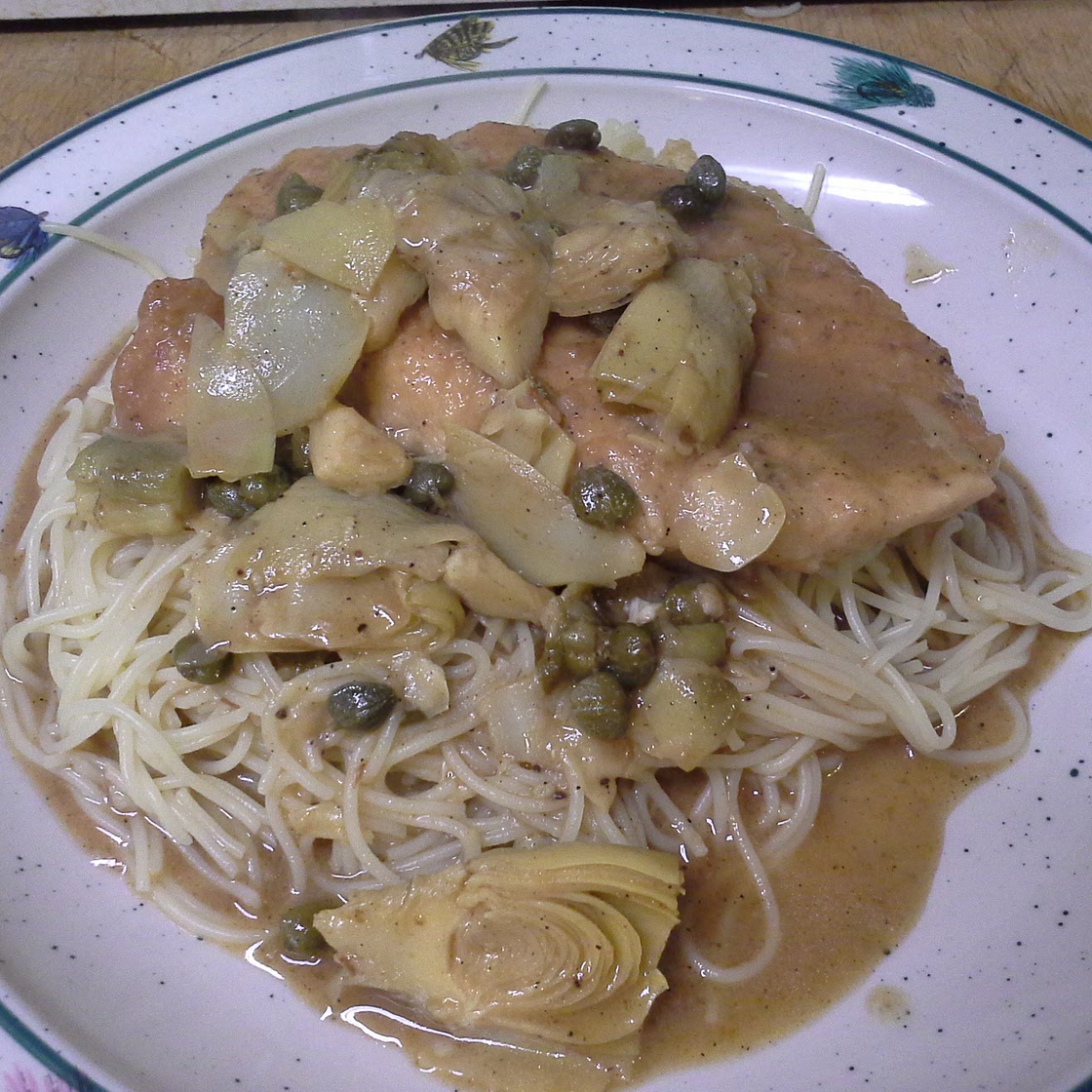 Chicken Piccata with Lemon, Capers and Artichoke Hearts