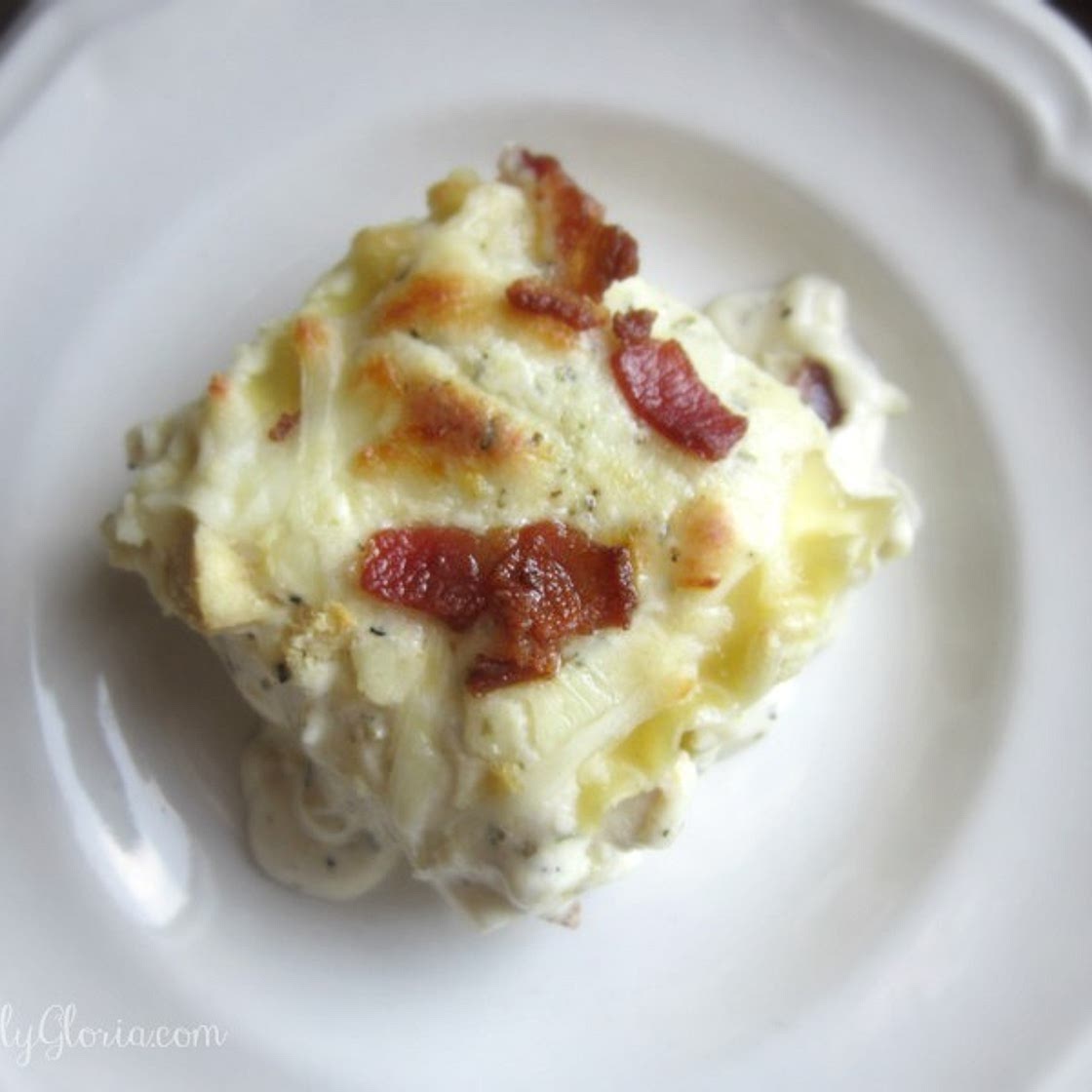 Chicken & Bacon Lasagna Roll Ups