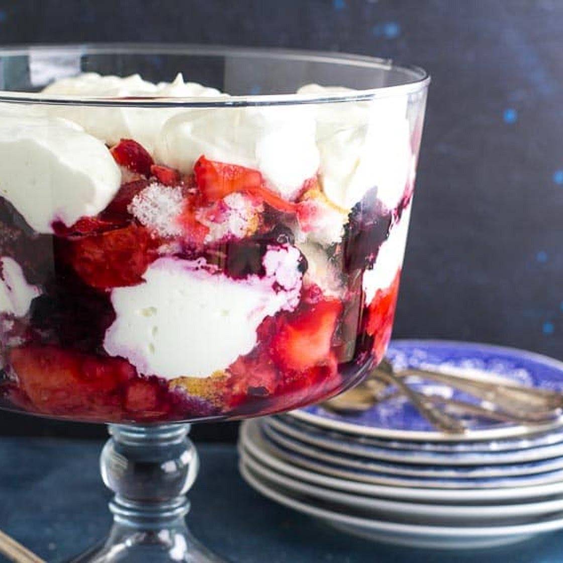 Low FODMAP Red, White & Blue Trifle