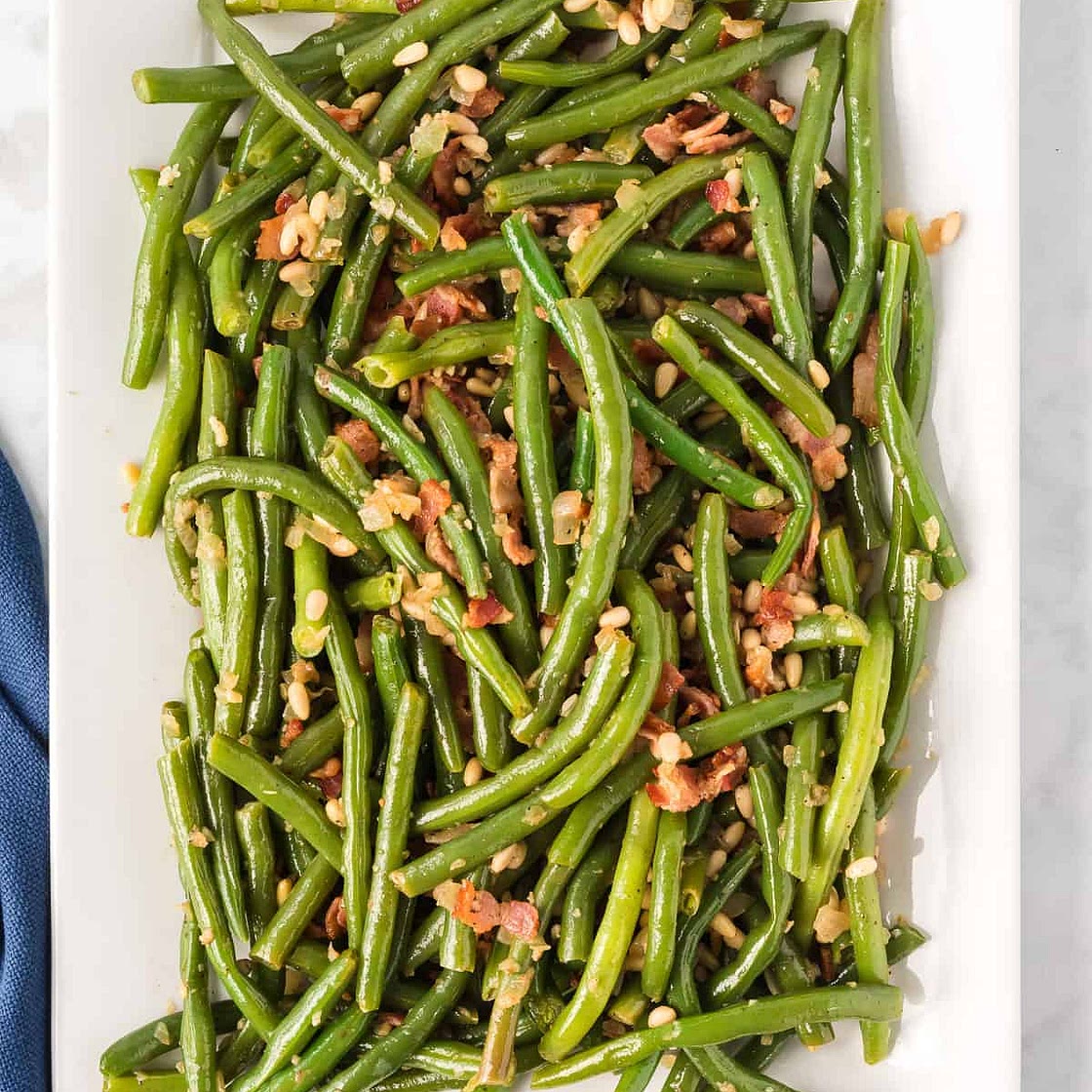 Green Beans with Bacon & Pine Nuts
